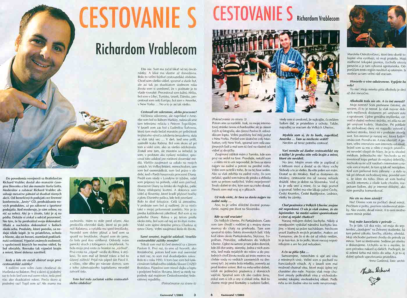 Cestovateľ, január 2003: Cestovanie s Richardom Vrablecom